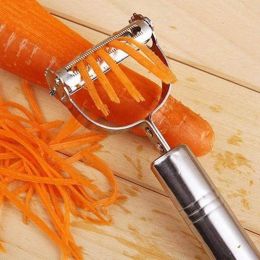 2 PCS Vegetable Carrot Potato Stainless Steel Peeler Grater Slicer Cutter - Silver