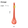 Nylon Egg Beater Dual-Purpose Whisk Blender Buffet Tongs Kitchen Baking Tools - Orange