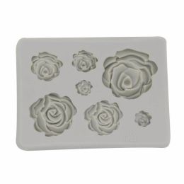 Rose Flowers Silicone Mold Cake Chocolate Molds Wedding Cakes Decorating Tools Fondant Sugarcraft - gray