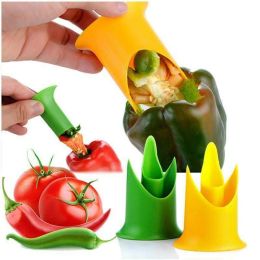 2pcs Creative Pepper Cutter Corer Slicer Tomato Fruit & Vegetable Kitchen Tools - 1