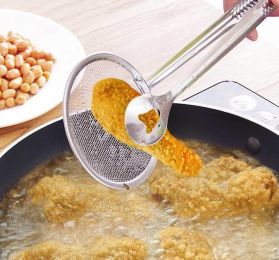 Multi-functional Filter Spoon With Clip Food Kitchen Oil-Frying Salad BBQ Filter - As the picture 1