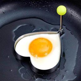 Stainless Steel Egg Mould Cooking Tools Bbq Kitchen Flower Shape Moulds Pancake Kitchen Tool - 1 pcs Heart-shaped