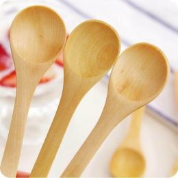 2pcs Wooden Soup Spoon Teaspoon Coffee Kitchen Cooking - 10pcs