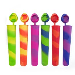 Popsicle Molds with Lids Freezer Tubes DIY Household lid Mixed Cream Color with Conjoined ice Kitchen Dining & Bar - red+orange