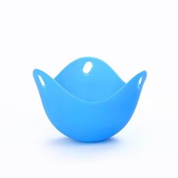 Silicone Egg Poacher Poaching Pods Cooker Boiler Egg Mold Bowl Rings Pancake Maker Tools - Blue - 1pc