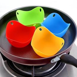 Silicone Egg Poacher Poaching Pods Cooker Boiler Egg Mold Bowl Rings Pancake Maker Tools - Multicolor - 4pcs