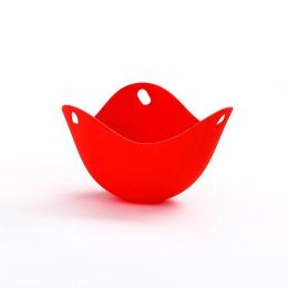 Silicone Egg Poacher Poaching Pods Cooker Boiler Egg Mold Bowl Rings Pancake Maker Tools - Red - 1pc