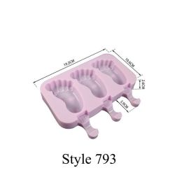 Silicone Ice Cream Mold Popsicle Molds DIY Homemade Cartoon Ice Cream Popsicle Ice Pop Maker Mould - Style 793