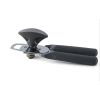Stainless Steel Can Opener Manual Can Opener with Smooth Edge Heavy Duty Can Opener with Beer Bottle Opener Ergonomic Anti Slip Grip Handle - black