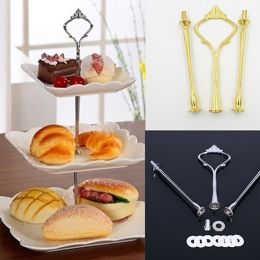 3 Tier Hardware Crown Cake Plate Stand Handle Fitting Wedding Party Table Decor - Gold