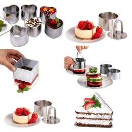 Stainless Steel Cake Cutter Bakeware Mini Fondant Mousse Mold Kitchen DIY Tool - Square #
