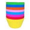 6/12/24Pcs Silicone Muffin Molds Cupcake Dessert Baking Pans Liners Cups Tool - Random Color - 24 Pcs