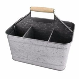 Galvanized Metal Sturdy Carry All Serveware, Gray - BM154998