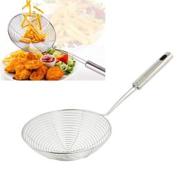 Stainless Steel Frying Food Spoon Colander Strainer Cookware Filter Kitchen Tool - Silver