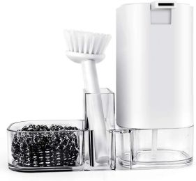 Kitchen Sink Countertop Organizer Multifunctional Cleaning Utensils-Dish Soap Dispenser Sponge Holder For Sink - ABS