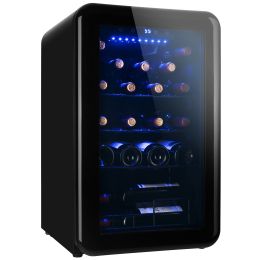 Wine Cooler Countertop Freestanding Wine Cellars Compressor System Champagne Chiller Digital Temperature Control UV-Protective Finish Max Load 24 Stan