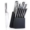 Commercial Home Kitchen Knife Sets 15 Piece With Block Chef Knives Hollow Handle Cutlery Set Etc - Silver - Kitchen Surpplice