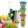 Home One-Touch Control 4 In 1 Stainless Steel Electric Salad Maker W/Attachments - Silver - Electric Salad Maker