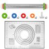 Dough Rolling Pin Dough Roller Stainless Steel Rolling Pins with 4 Removable Adjustable Thickness Rings and Rolling Mat  - Black