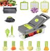 14 in1 Vegetable Chopper Cutter Chopper Multifunctional Veggie Chopper with Container, Onion Chopper, Chopper Vegetable Cutter with 8 Blades - Grey -