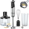 KOIOS 800W Immersion Hand Blender, Multifunctional 5-in-1 Low Noise Stick Mixer, 9-Speed, Stainless Steel, Titanium Plated, 600ml Mixing Beaker, 800ml