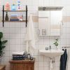 2 Tiers Floating Shelves Wall Mounted Industrial Wall Shelves for Living Room Bedroom Kitchen Entryway Wood Storage Shelf--YS - as picture