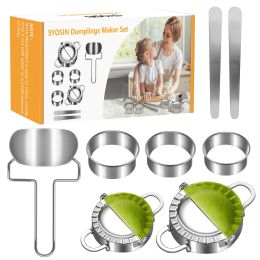 Dumpling maker stainless steel dumpling mold set, suitable for Ravioli making machine Pastry filling DIY handmade 8-piece kitchen set - default