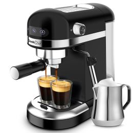 20 Bar Espresso Machine ,1350W,1.4 Ldetachable transparent water tank, Thermo block beating systeme - black