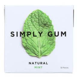 Simply Gum All Natural Gum - Mint - Case of 12 - 15 Count - 1767664
