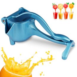 Manual Citrus Juicer, Hand Press Lemon Squeezer, Heavy Duty Juice Metal Aluminum Alloy Squeezer for Lime Orange Apple Fruit, Amazon Banned - Blue