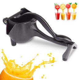 Manual Citrus Juicer, Hand Press Lemon Squeezer, Heavy Duty Juice Metal Aluminum Alloy Squeezer for Lime Orange Apple Fruit, Amazon Banned - Black