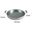 Round Galvanized Metal Serving Tray With Wooden Handles, Gray - I457-AMC0002