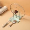 Kitchen Dish Pot Lid Storage Rack Countertop Punch-Free Spoons Holder Bracket - Pink