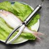 Stainless Fish Scales Scraping Graters Fast Remove Fish Cleaning Peeler Scraper - Silver - 24*