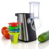 Home One-Touch Control 4 In 1 Stainless Steel Electric Salad Maker W/Attachments - Silver - Electric Salad Maker