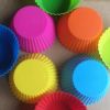 6/12/24Pcs Silicone Muffin Molds Cupcake Dessert Baking Pans Liners Cups Tool - Random Color - 24 Pcs