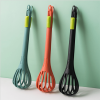 Nylon Egg Beater Dual-Purpose Whisk Blender Buffet Tongs Kitchen Baking Tools - Green