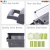 14 in1 Vegetable Chopper Cutter Chopper Multifunctional Veggie Chopper with Container, Onion Chopper, Chopper Vegetable Cutter with 8 Blades - Grey -