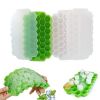 Silicone 37 Cubes Honeycomb Shape Ice Cube Maker Tray Mold Storage Container - Yellow - with lids
