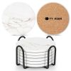 Coasters for Drinks Set of 6 with Holder(Marble style) - default