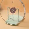 Kitchen Dish Pot Lid Storage Rack Countertop Punch-Free Spoons Holder Bracket - Blue