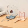 Kitchen Dish Pot Lid Storage Rack Countertop Punch-Free Spoons Holder Bracket - White