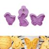 Easter Decoration Egg Rabbit Chick Butterfly Shape Cookies Cutter Plastic Fondant Biscuit Cake Mold - Purple - 5pcs/set