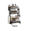 Three layer seasoning rack kitchen seasoning bottle storage rack household multifunctional installation free folding seasoning rack - default