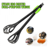 Nylon Egg Beater Dual-Purpose Whisk Blender Buffet Tongs Kitchen Baking Tools - Green