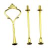 3 Tier Hardware Crown Cake Plate Stand Handle Fitting Wedding Party Table Decor - Pink