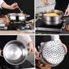 Stainless Steel Stack And Steam Pot Set With Lid 2 Tier Steamer Pot Steaming Cookware For Kitcken Cooking - 11inch