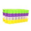Silicone 37 Cubes Honeycomb Shape Ice Cube Maker Tray Mold Storage Container - Transparent - with lids