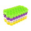 Silicone 37 Cubes Honeycomb Shape Ice Cube Maker Tray Mold Storage Container - Green - with lids
