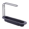 Kitchen Telescopic Sink Shelf Drainer Rack Kitchen Organizer Soap Sponge Holder Towel Rack Storage Basket Kitchen Accessories - Grey - SPAIN